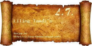 Liling Tamás névjegykártya